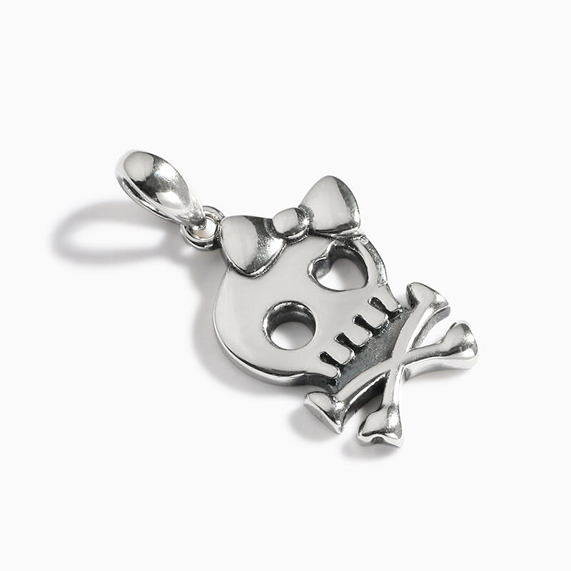 Jeulia "Girl Skull" Sterling Silver Charm