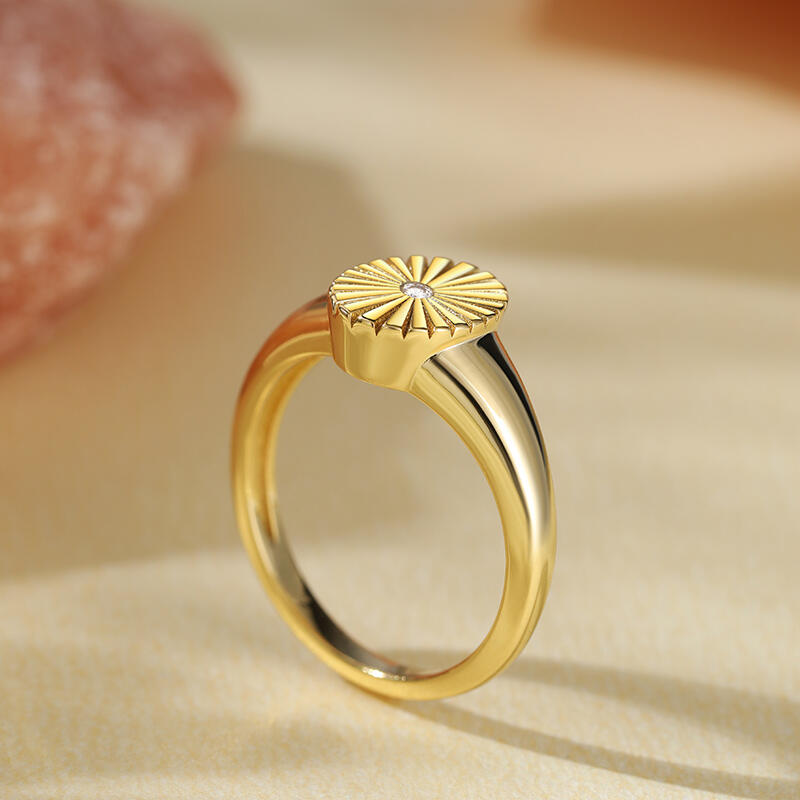 Jeulia Oval Signet Sterling Silver Ring