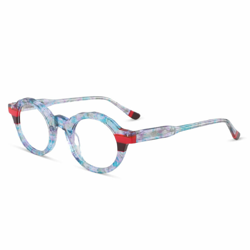 Angie Round Blue Glasses