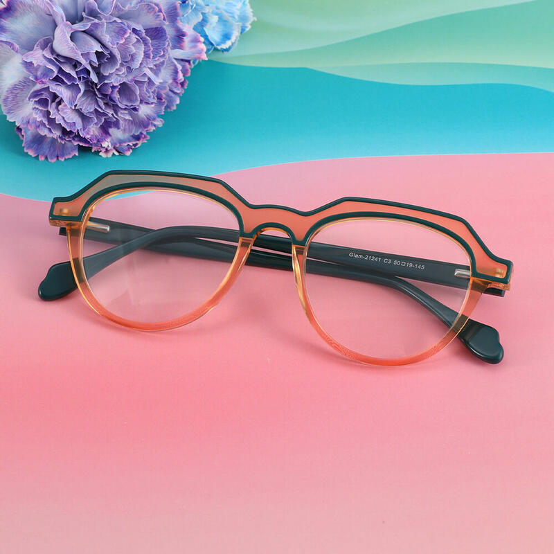 Bauer Runde Orange Brille