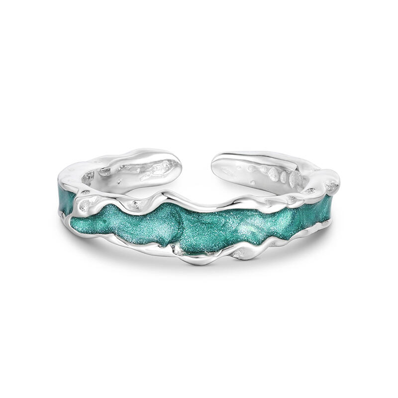 Jeulia "Aurora Impression" Open Design Sterling Silver Women's Band