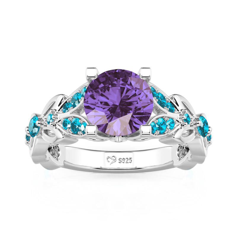 Anillo De Mariposa De Talla Redonda En Plata De Ley