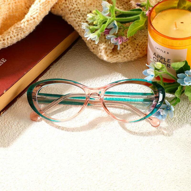 Vogt Cat Eye Grüne Brille