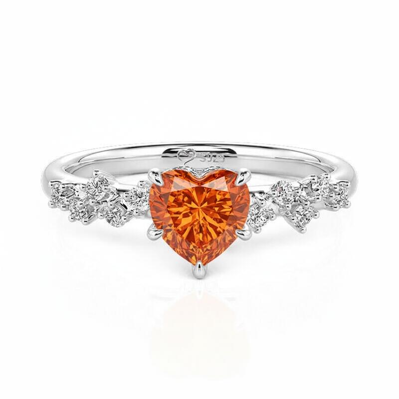 Jeulia Heartbeat Custom Heart Birthstone Promise Ring Sterling Silver