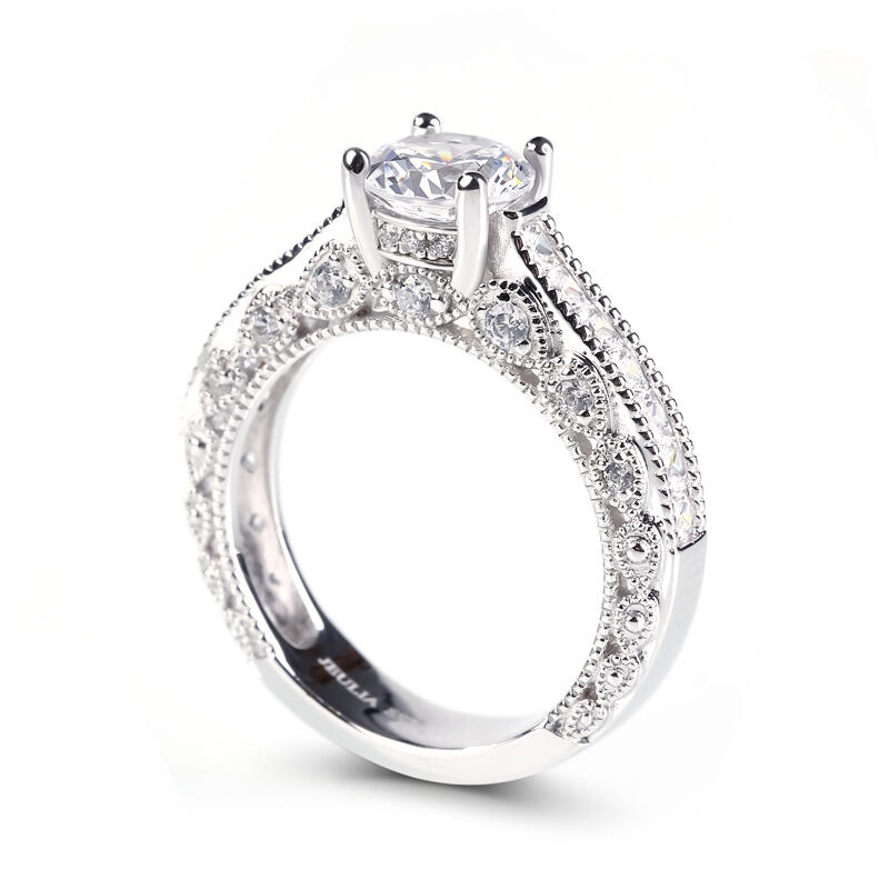 Jeulia Round Cut Sterling Silver Ring