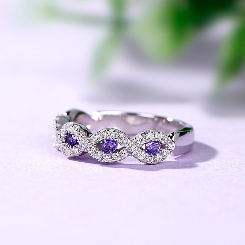 Jeulia Twist Sterling Silver Women's Band