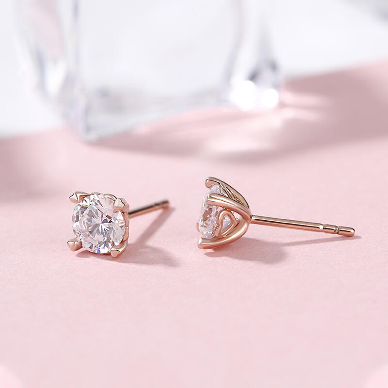 Jeulia Clous d'Oreilles Solitaire en Argent Sterling