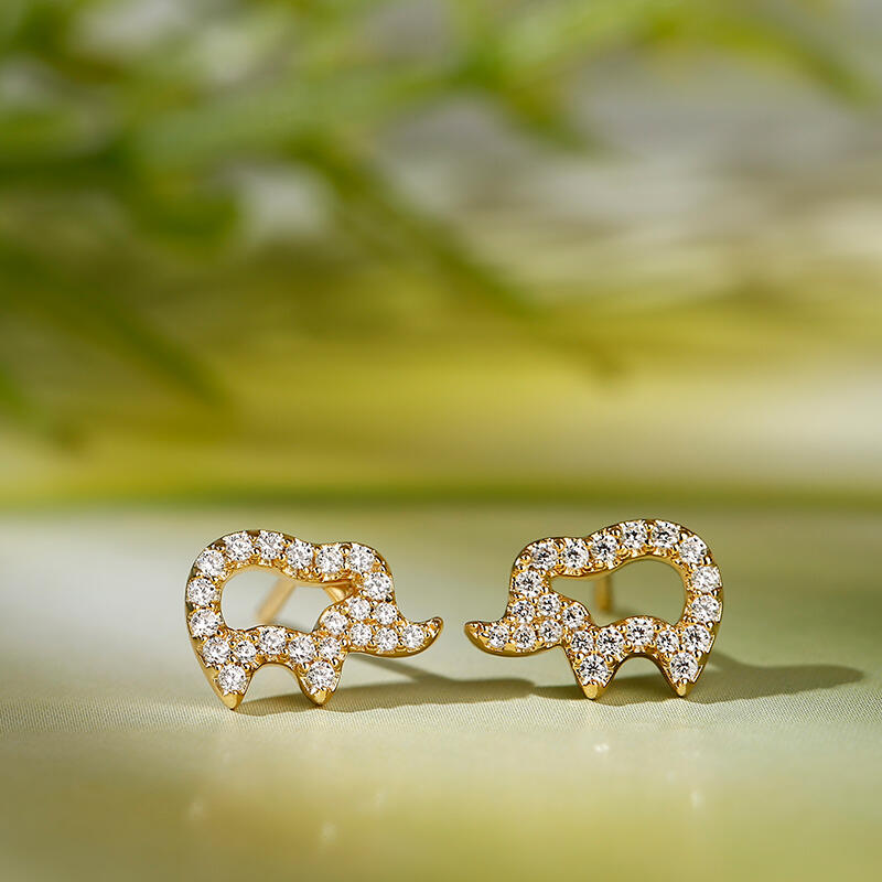 Jeulia "Endearing Elephants" Sterling Silver Children's Earrings