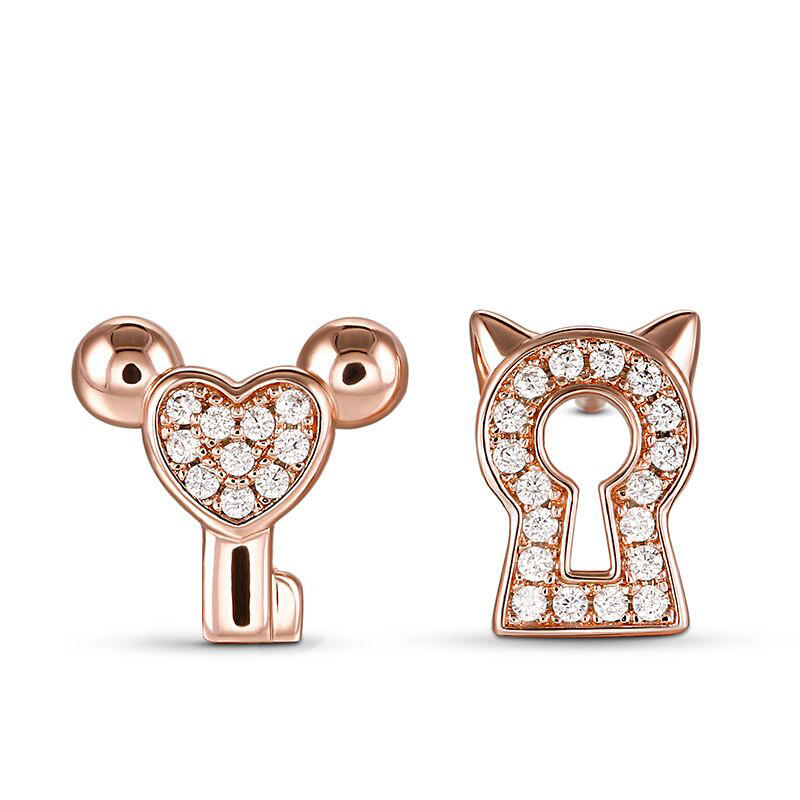 Jeulia "Key to Your Heart" Sterling Silver Children's Earrings