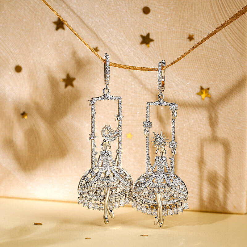 Jeulia "Mesmerizing Fairies" Sterling Silver Drop Earrings