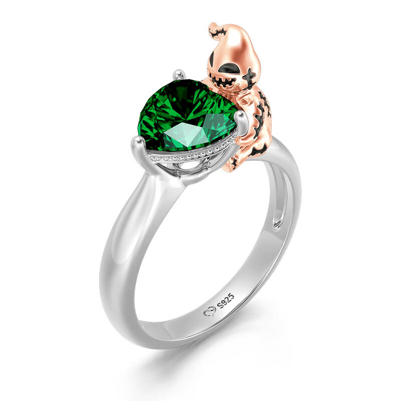 Jeulia Hug Me "The King of Bug Day" Heart Cut Sterling Silver Ring