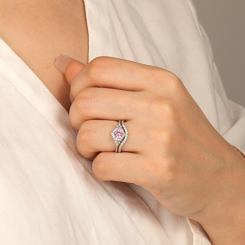 "To The Beautiful You" Round Cut 2pcs Bridal Set