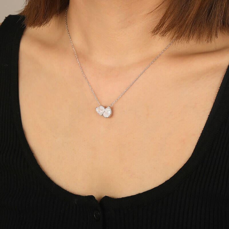 "Two of a Kind" Heart Cut Toi Et Moi Necklace