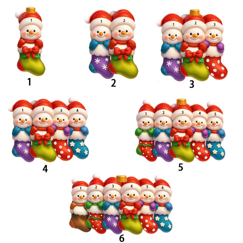 Personalisierte Weihnachts-Schneemann-Ornamente mit individuellen Namen Geschenke für Ihre Familie