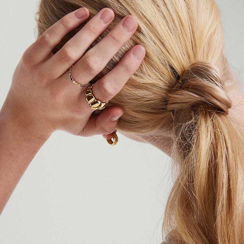 Jeulia Everyday Gold Dome Ring Sterling Silver