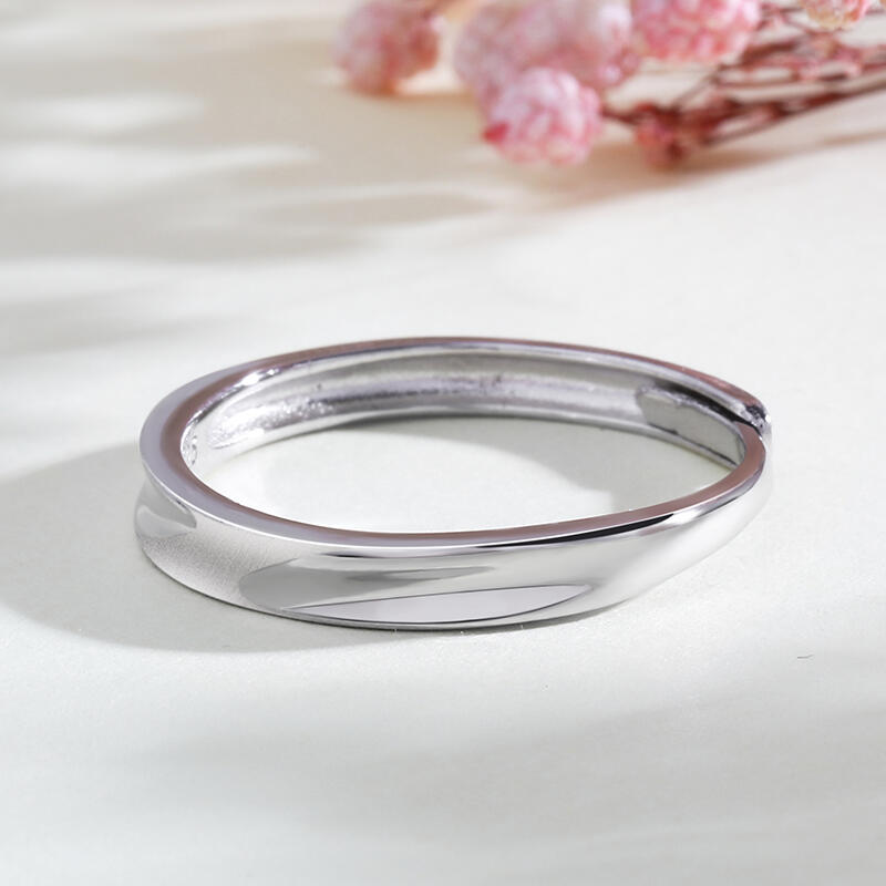 Jeulia "Love Never Fails" Enkelt Matt Justerbart Sterling Silver Band för Dam