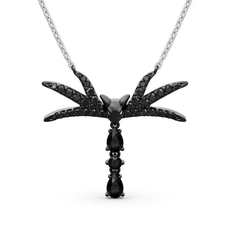 Jeulia "Skull Bow Tie" Sterling Silver Necklace