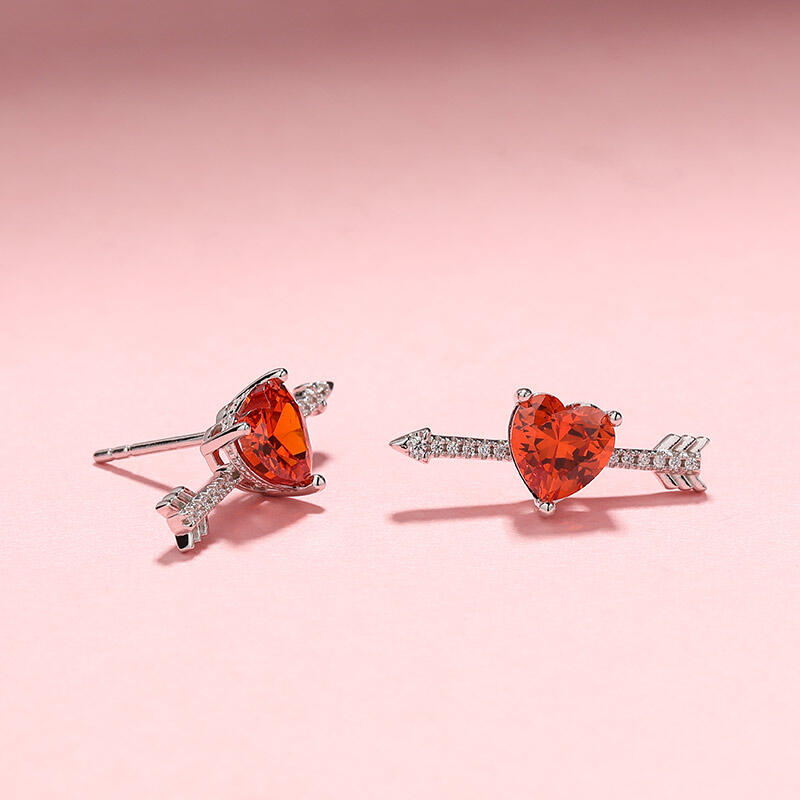 Jeulia "Arrow to Your Heart" Sterling Silver Earrings