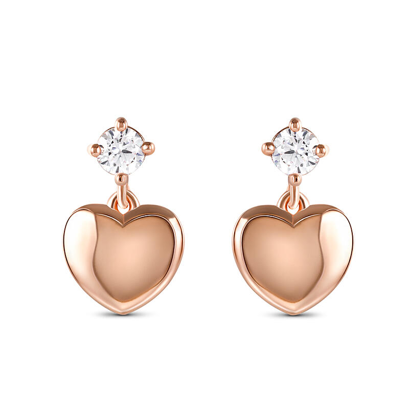 Jeulia Boucles d'oreilles pour Enfants Coeur Zirconia Argent Sterling