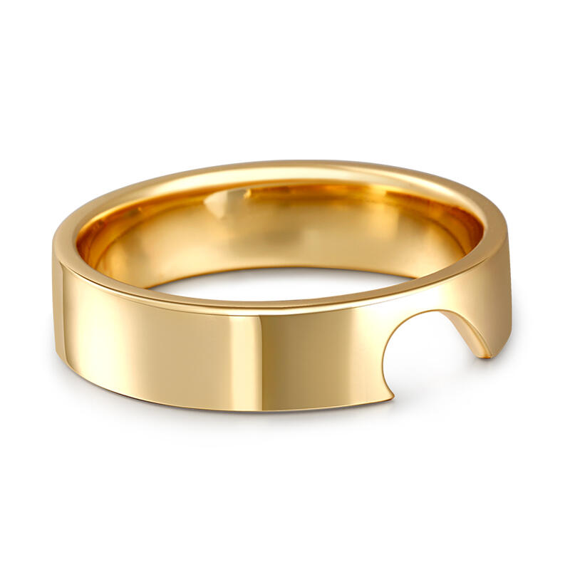 Jeulia Half Heart Design Sterling Silver Men's Band