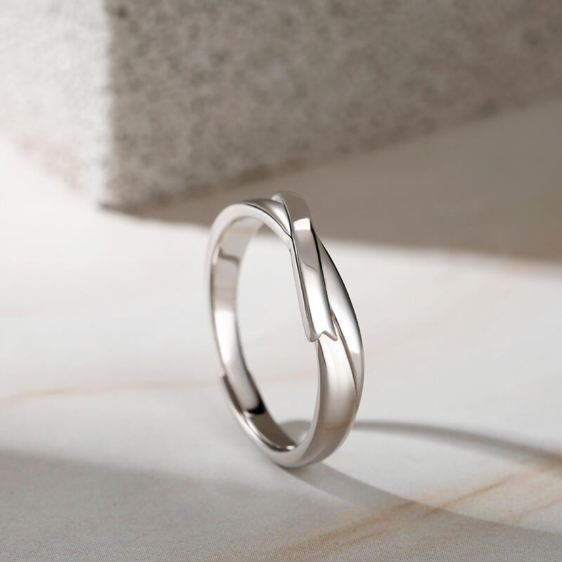 Jeulia Anillo promesa hombre ajustable de plata esterlina