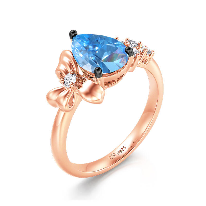 Jeulia Bague Coupe poire Nœud papillon Argent Sterling