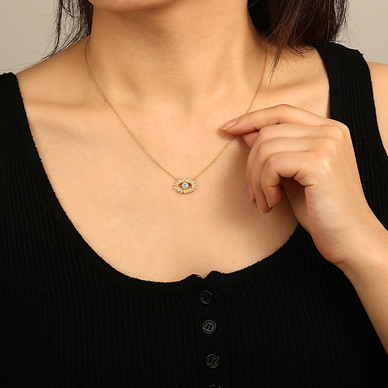 "Eye Of Brightness" Round Cut Necklace