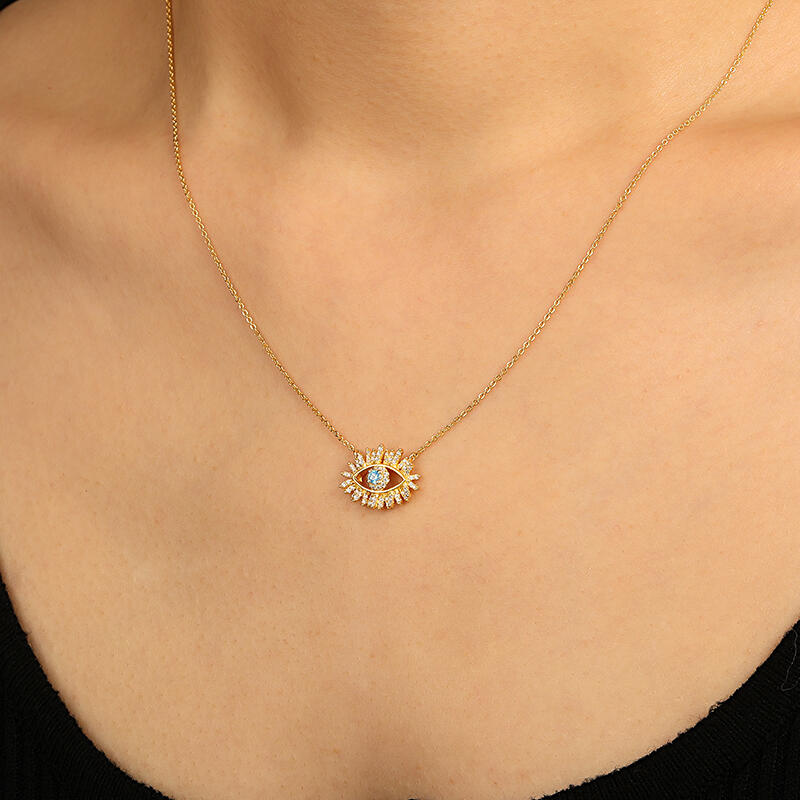 "Eye Of Brightness" Round Cut Necklace