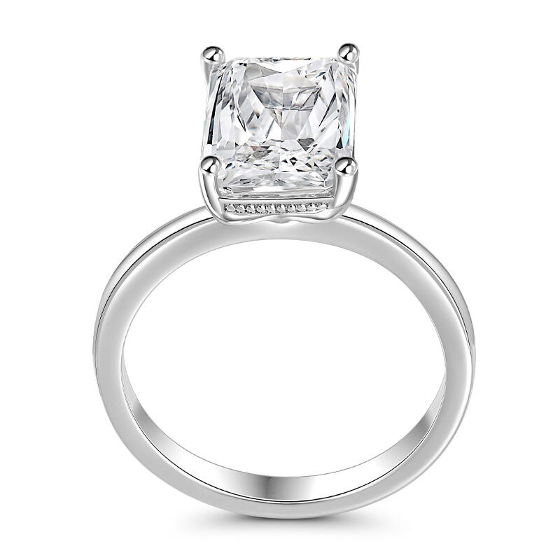 Jeulia Classic Radiant Engagement Ring Sterling Silver