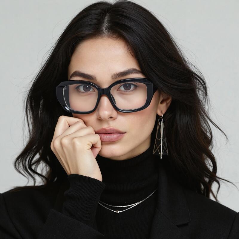 Hobson Oval Black Glasses