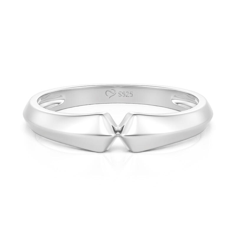 Jeulia Classic Geometric Men's Ring Sterling Silver
