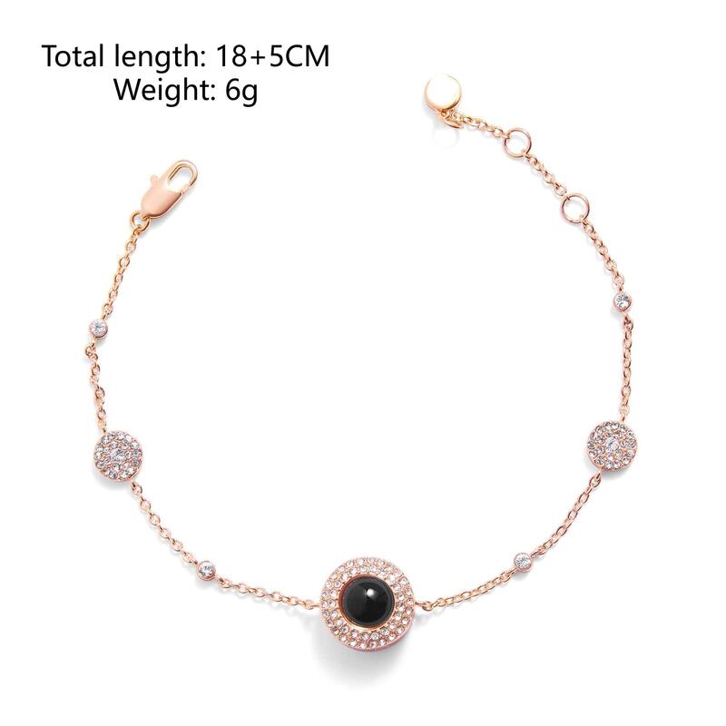 Personalized Projection Picture Bracelet with Diamonds Christmas Gift for Mother