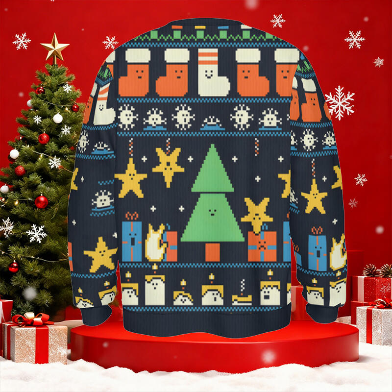 Suéter feo personalizado unisex con foto personalizada, diseño de dibujos animados lindos, regalo divertido de Navidad para la familia