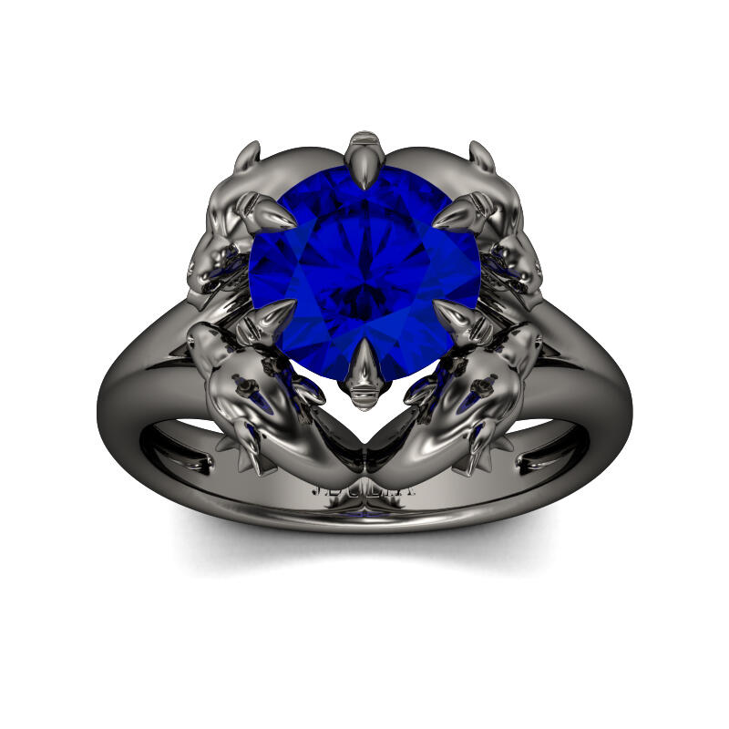 جوليا خاتم تنين بقطع دائري من الفضة الإسترليني