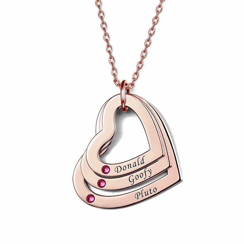 ハート ネーム 刻印 誕生石 ネックレス