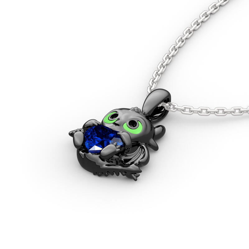Jeulia Hug Me "Show Your Heart" Dragon Heart Cut Sterling Silver Necklace
