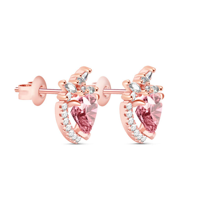 Jeulia Halo Heart Cut Earrings