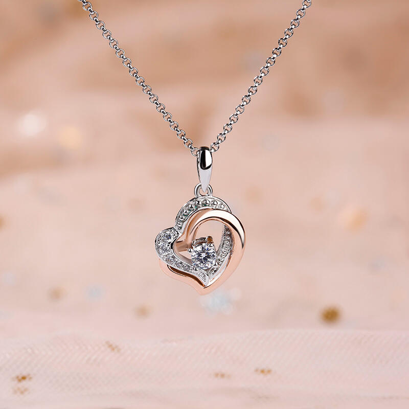 Double Heart Sterling Silver Jewelry Set
