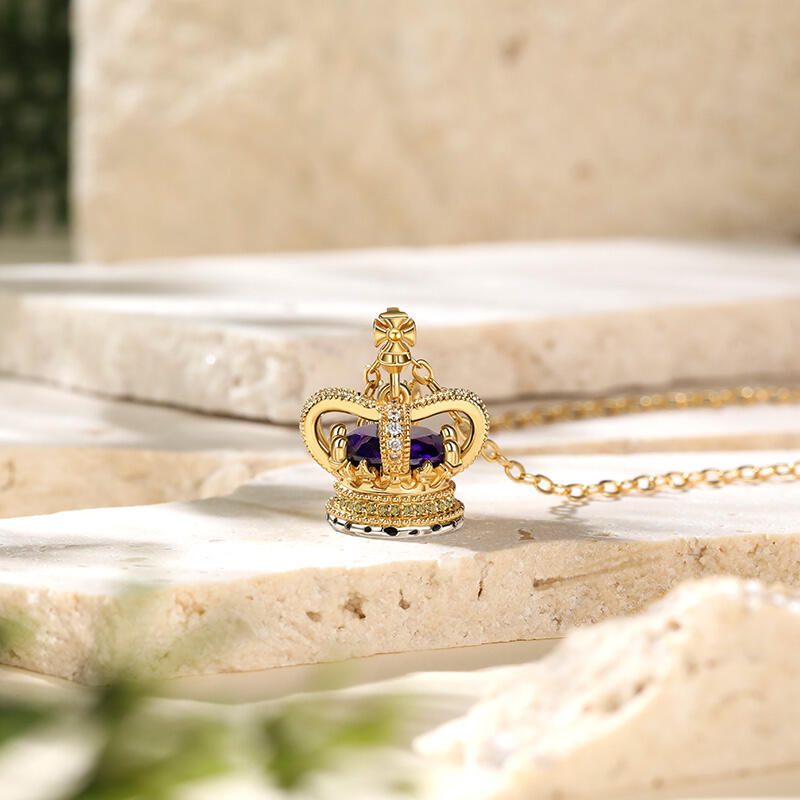 Jeulia Collier en argent sterling avec couronne de couronnement