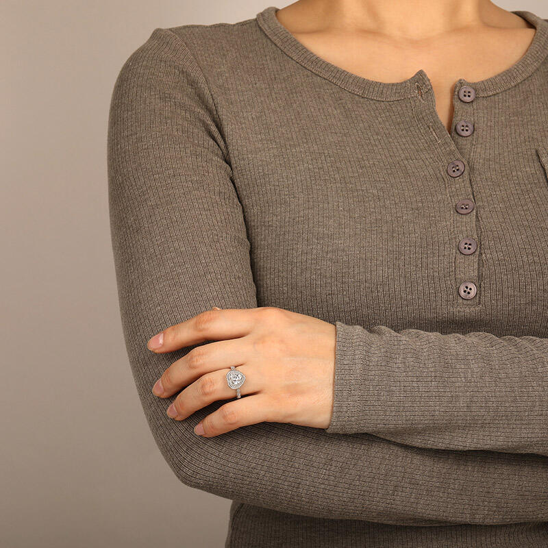 "Forever Beloved" Heart Cut Halo Engagement Ring