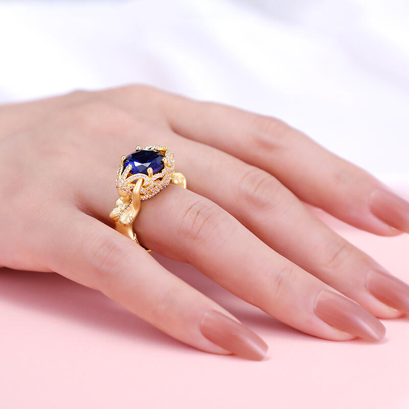 Jeulia "The Ocean's Fairy" Round Cut Sterling Silver Mermaid Ring