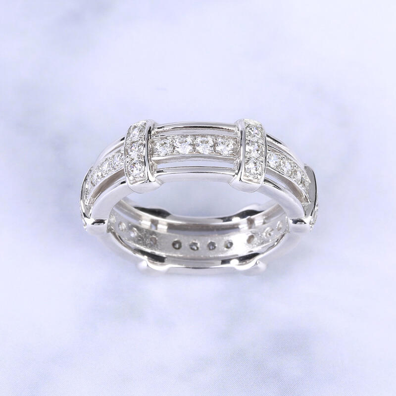 Jeulia Knot Sterling Silver Men's Band