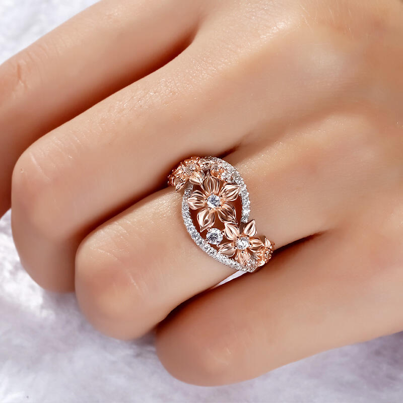 Jeulia Floral Sterling Silver Women's Band