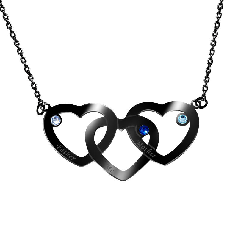 "Heart to Heart" Personalized Necklace With Birthstone