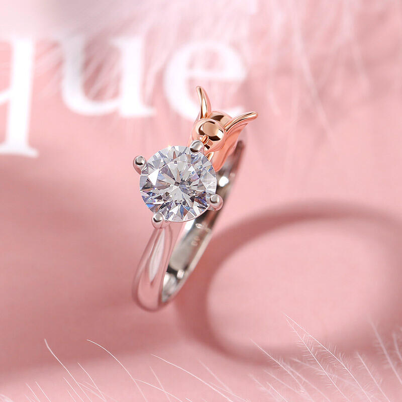 Jeulia 象 エレファント ラウンドカット シルバー リング