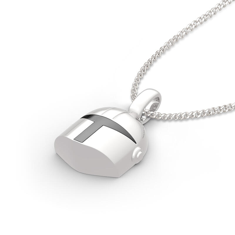 Jeulia T-visored Mask Design Sterling Silver Men's Necklace