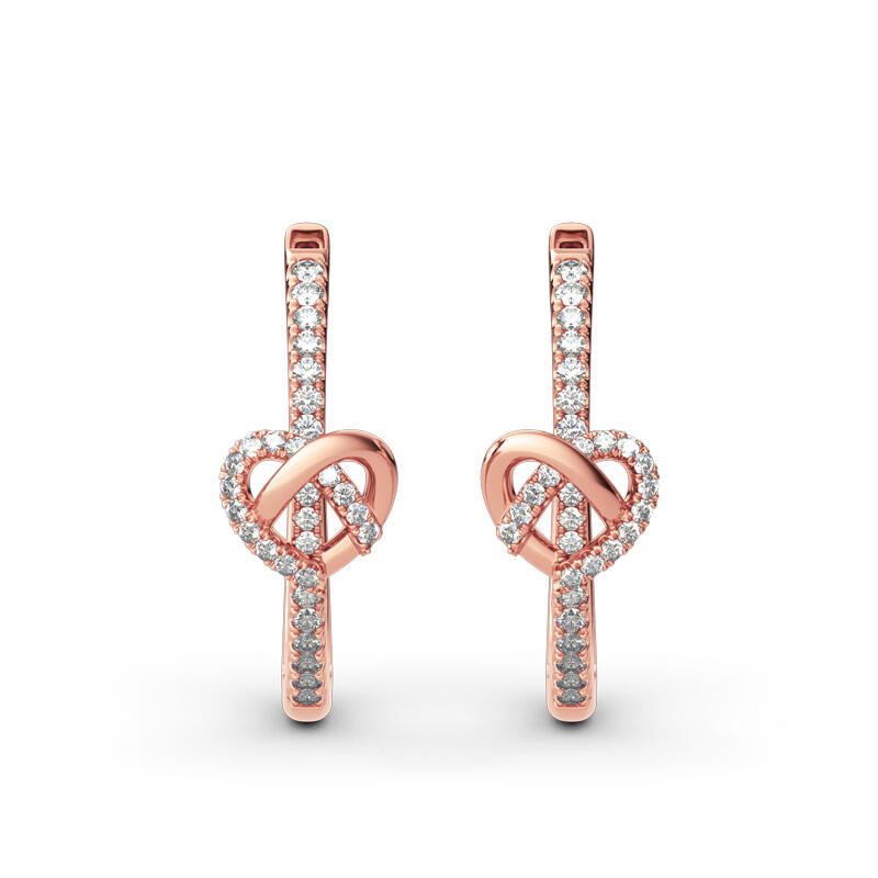 Jeulia "Infinity Heart" Twist Design Round Cut Sterling Silver Earrings
