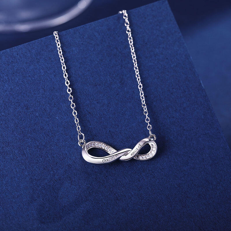 Jeulia "Can't Stop" Personalized Sterling Silver Necklace