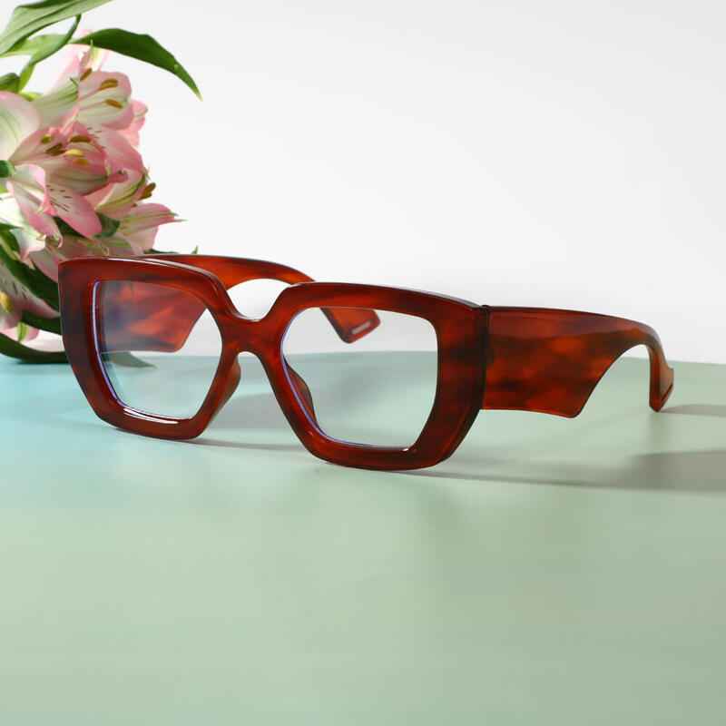Ceolin Geometric Red Glasses