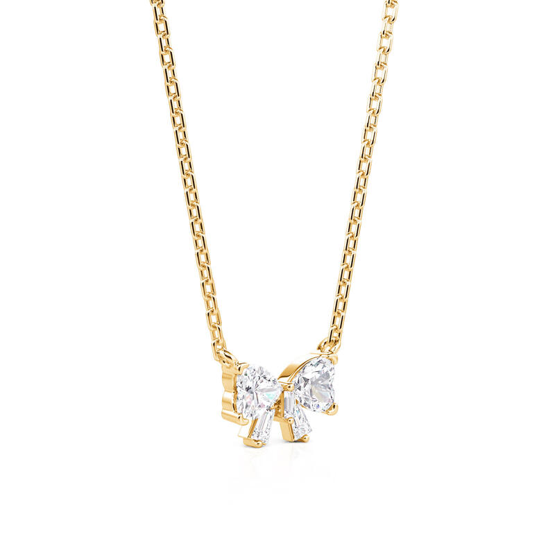 Jeulia Collar Personalizado de Lazo Doble Corazón con Piedra Natal